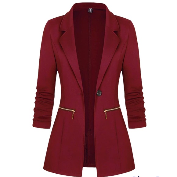 GENHOO Jackets & Blazers - Genhoo Women's Long Sleeve Blazer Open Front Cardigan Jacket Work Office Blazer